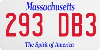 MA license plate 293DB3