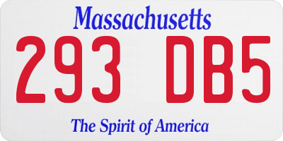 MA license plate 293DB5