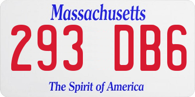 MA license plate 293DB6