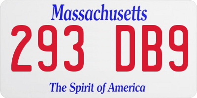 MA license plate 293DB9