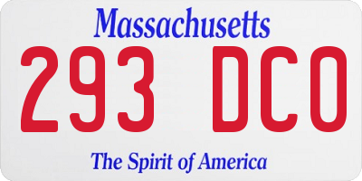 MA license plate 293DC0