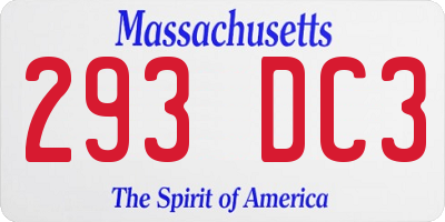 MA license plate 293DC3
