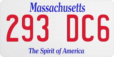 MA license plate 293DC6
