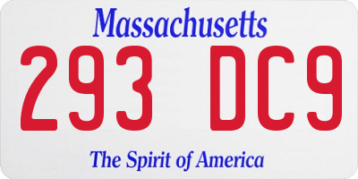 MA license plate 293DC9