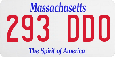 MA license plate 293DD0