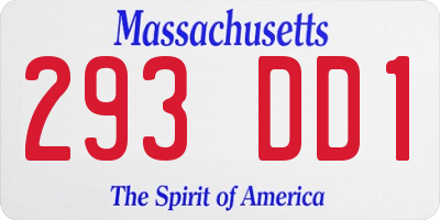 MA license plate 293DD1