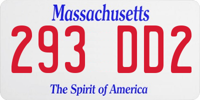 MA license plate 293DD2
