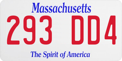 MA license plate 293DD4