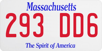 MA license plate 293DD6