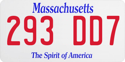 MA license plate 293DD7
