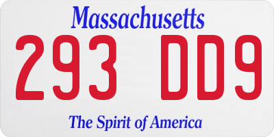 MA license plate 293DD9