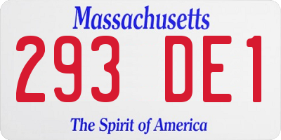 MA license plate 293DE1