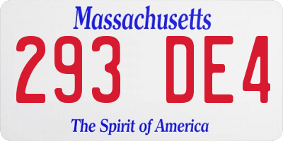 MA license plate 293DE4