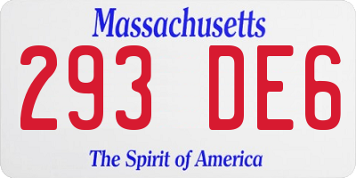 MA license plate 293DE6