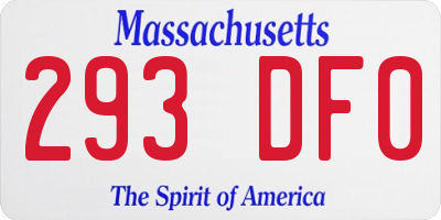 MA license plate 293DF0