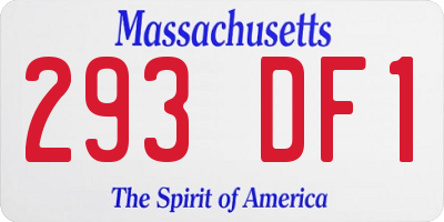 MA license plate 293DF1