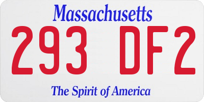 MA license plate 293DF2