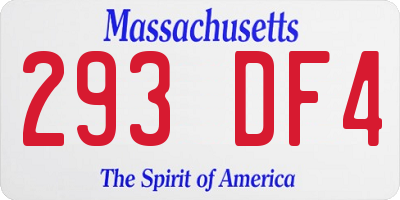 MA license plate 293DF4