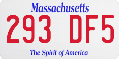 MA license plate 293DF5