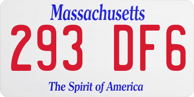MA license plate 293DF6