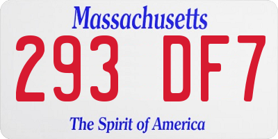 MA license plate 293DF7