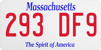 MA license plate 293DF9