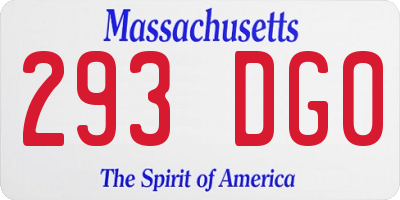 MA license plate 293DG0