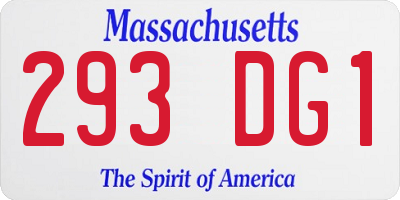 MA license plate 293DG1