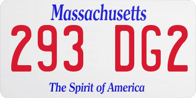 MA license plate 293DG2