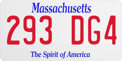 MA license plate 293DG4