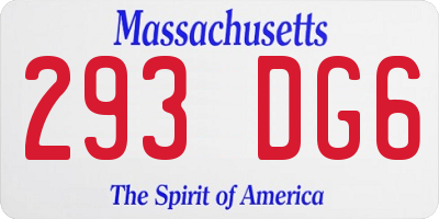 MA license plate 293DG6