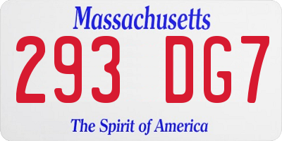 MA license plate 293DG7