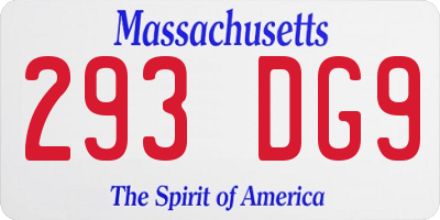 MA license plate 293DG9