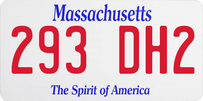 MA license plate 293DH2
