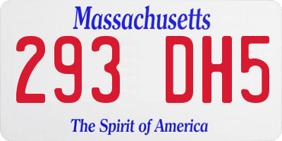 MA license plate 293DH5