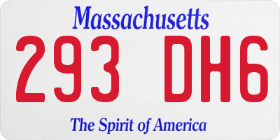 MA license plate 293DH6