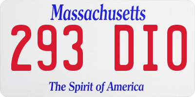 MA license plate 293DI0