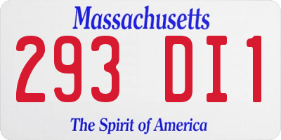 MA license plate 293DI1