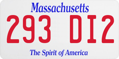 MA license plate 293DI2