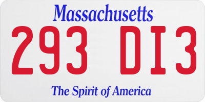 MA license plate 293DI3