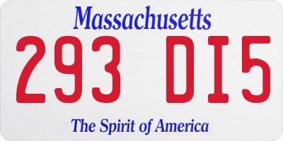 MA license plate 293DI5