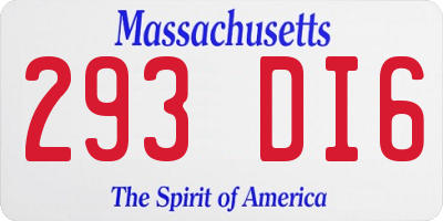 MA license plate 293DI6