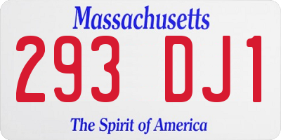 MA license plate 293DJ1