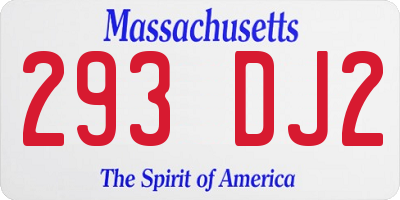 MA license plate 293DJ2