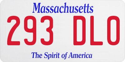 MA license plate 293DL0