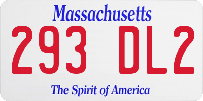 MA license plate 293DL2