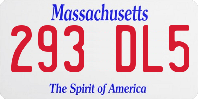 MA license plate 293DL5