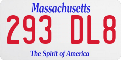 MA license plate 293DL8