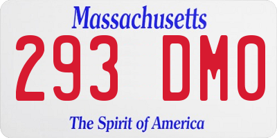 MA license plate 293DM0