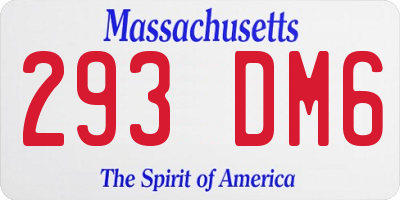 MA license plate 293DM6